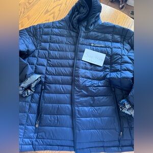 Columbia Navy Blue Lightweight Puffer Bomber Jacket